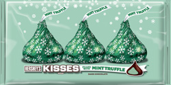 Hershey’s Kisses Brand Mint Truffle Wrapped in Dark Chocolate